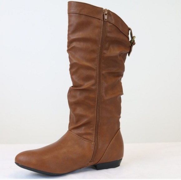 Brown Slouch Midcalf Boots - Picture 3 of 4